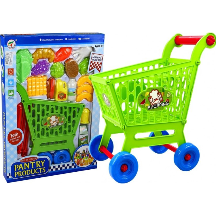 Nákupný vozík s potravinovými výrobkami